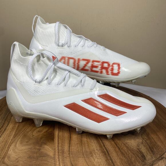 Adidas Adizero Primeknit Mens White And Red Size 10.5 Brand New Football‎ Cleats